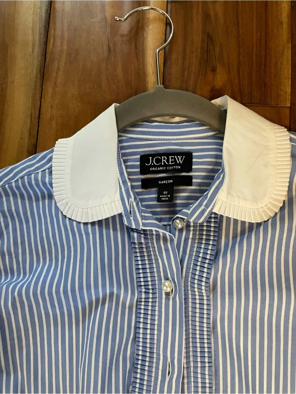 J.Crew Cropped Garçon Shirt With Pearl Buttons in Stripe size 00
